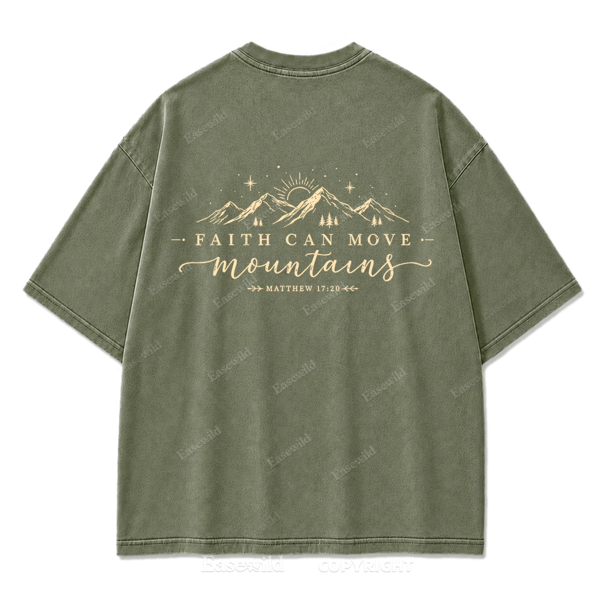 Faith Moves Mountains Washed Print Tee