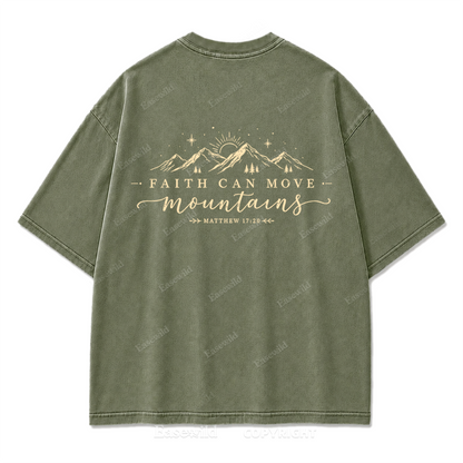 Faith Moves Mountains Washed Print Tee