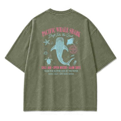 Pacific Whale Shark Washed Print Tee