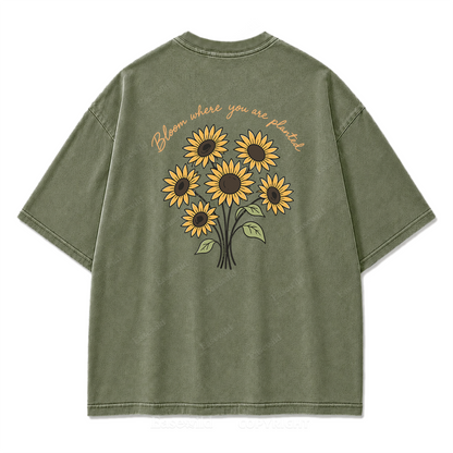 Bloom Where You Are Planted Washed Print Tee