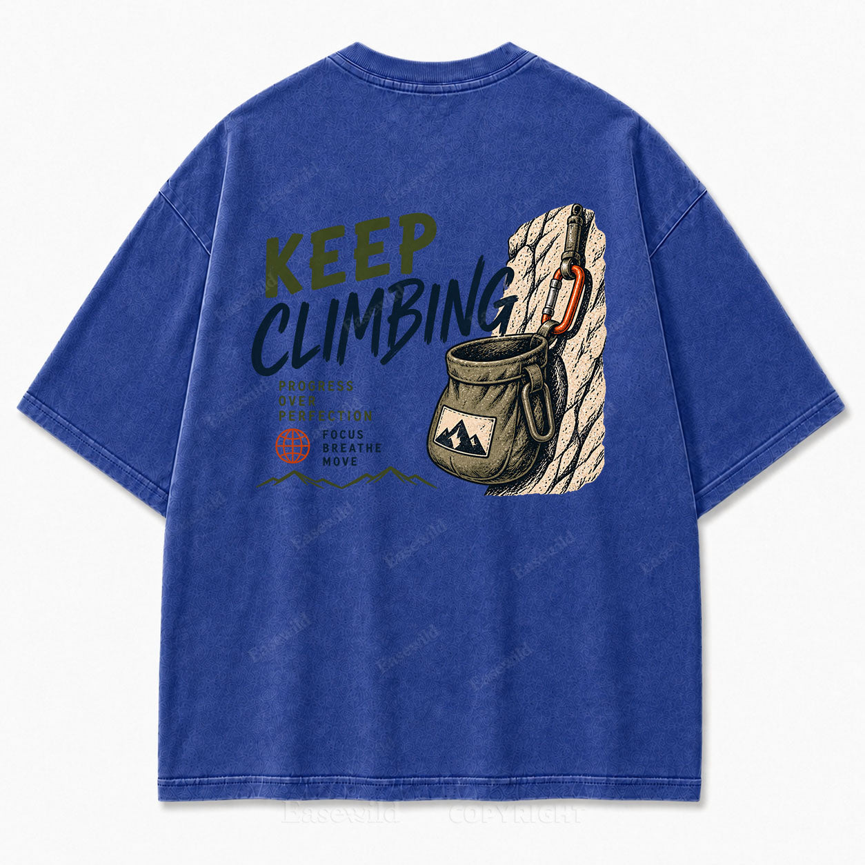 Keep Climbing Rock Climbing Washed Graphic Tee