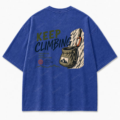 Keep Climbing Rock Climbing Washed Graphic Tee