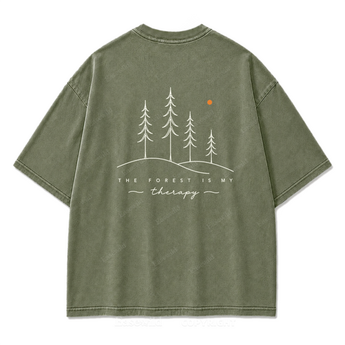 The Forest Is My Therapy Washed Print Tee