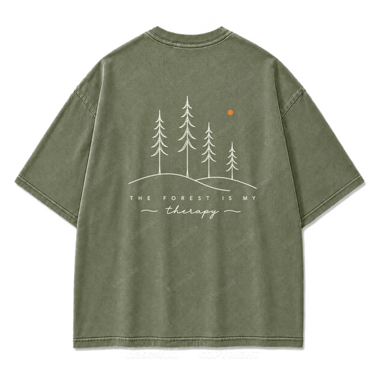 The Forest Is My Therapy Washed Print Tee