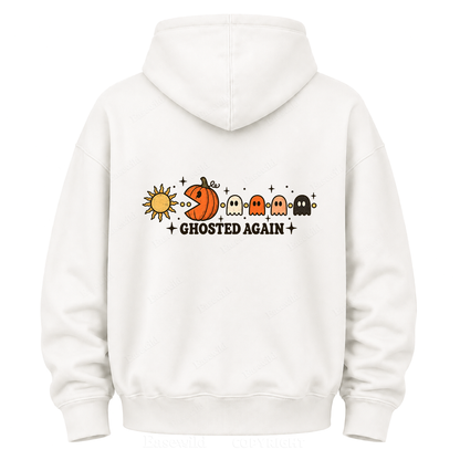 Ghosted Again Pumpkin Pac-Man Halloween Graphic Hoodie