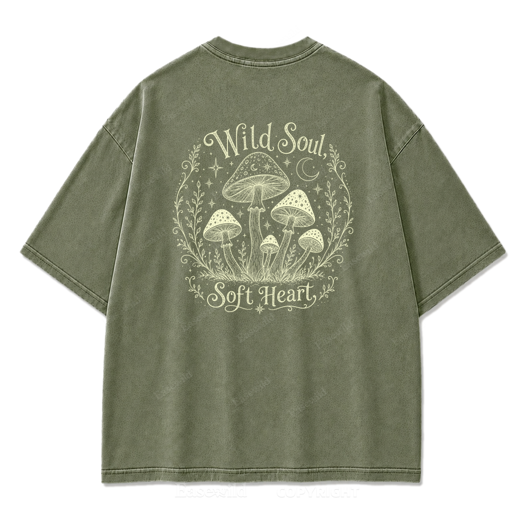 Wild Soul Soft Heart Mushroom Washed Print Tee
