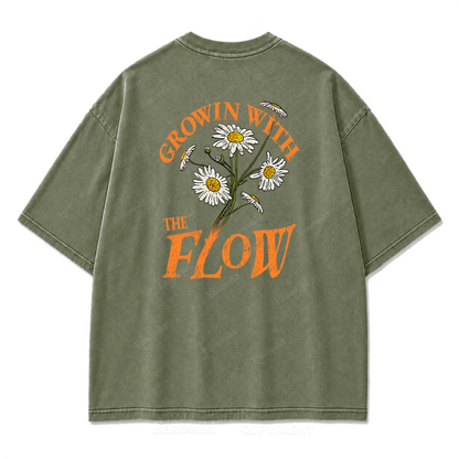 Grow With The Flow Daisy Washed Print Tee