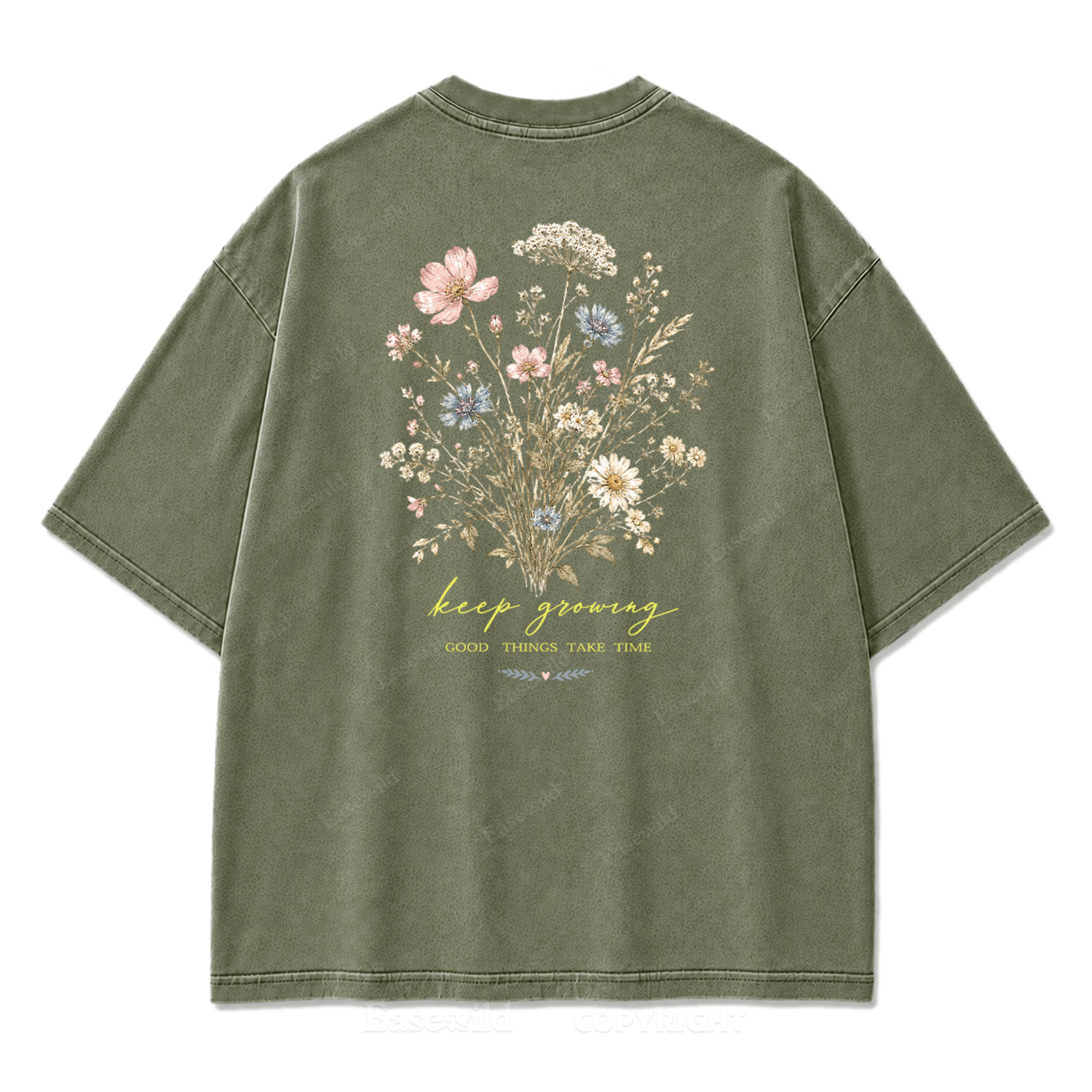 Keep Growing Floral Washed Print Tee
