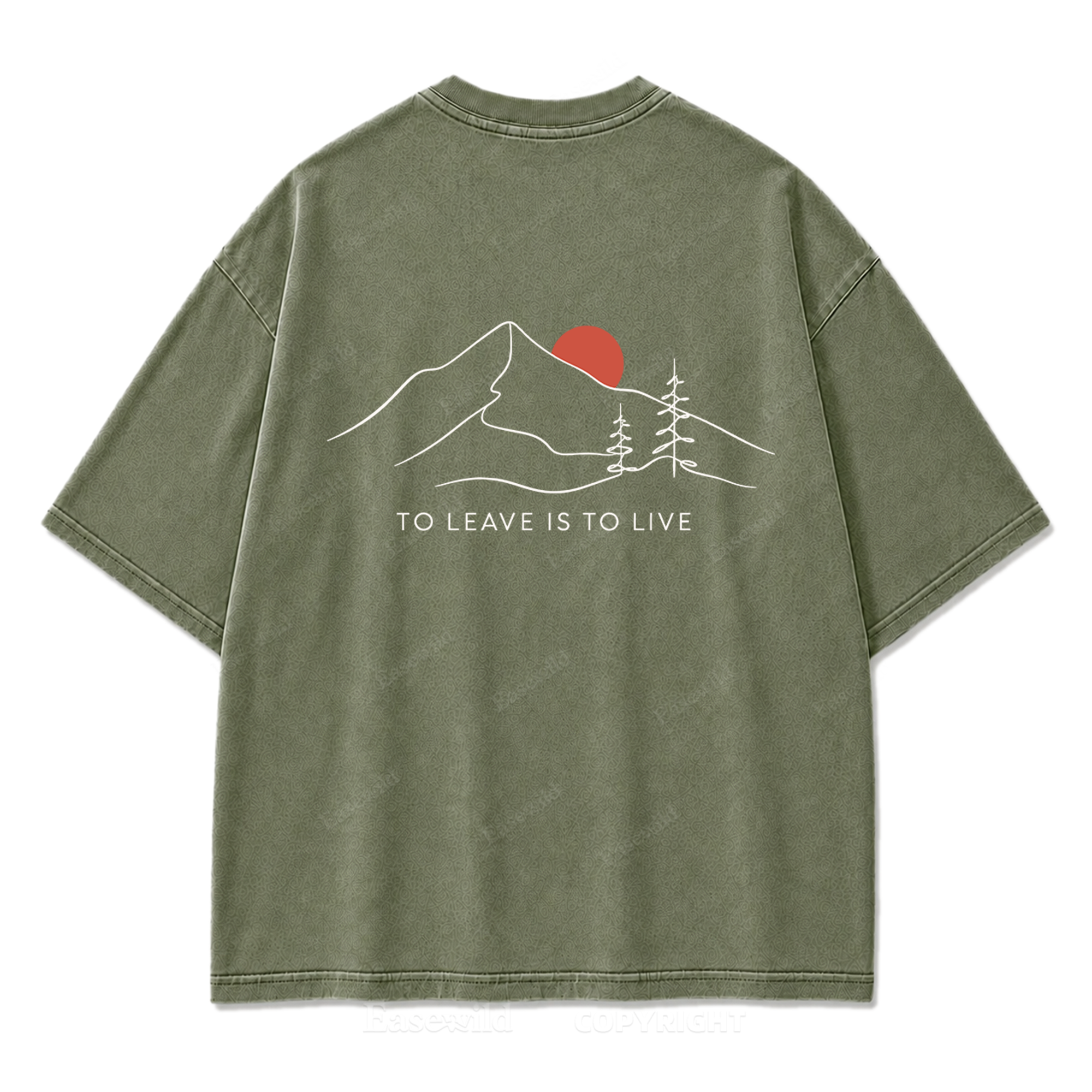 To Leave Is To Live Mountain Graphic Washed T-Shirt