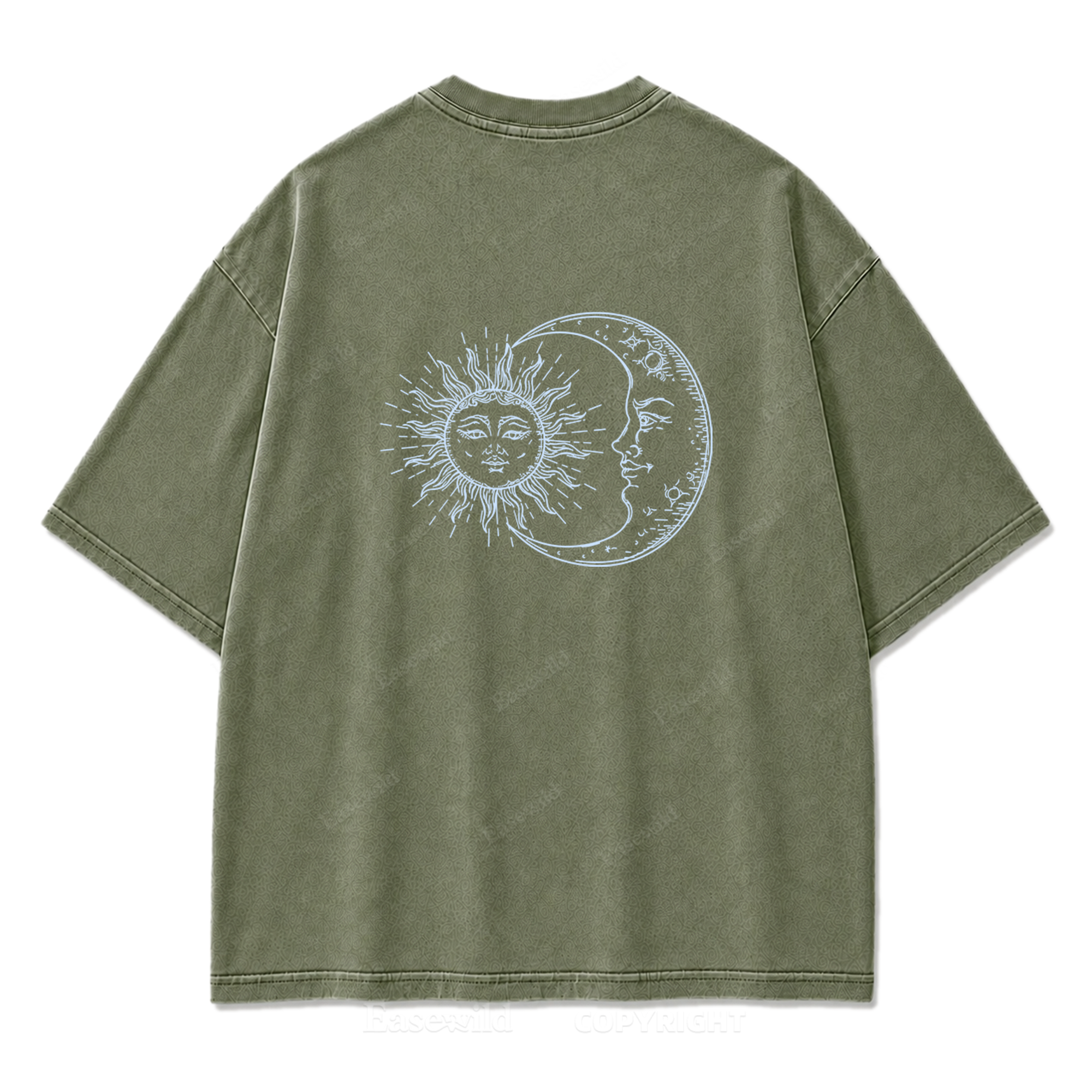 Sun and Moon Eclipse Celestial Washed Print Tee