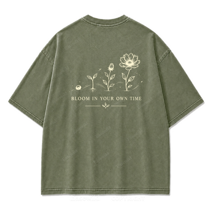 Bloom In Your Own Time Washed Print Tee