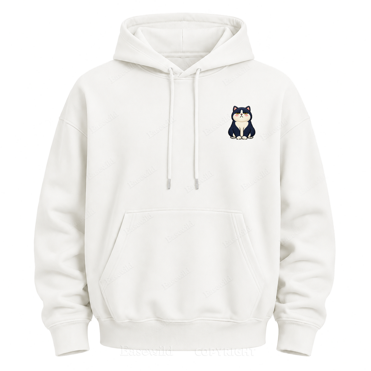 Moody Cat Crew Graphic Hoodie