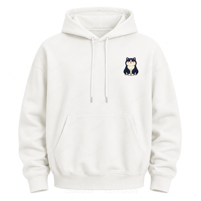Moody Cat Crew Graphic Hoodie