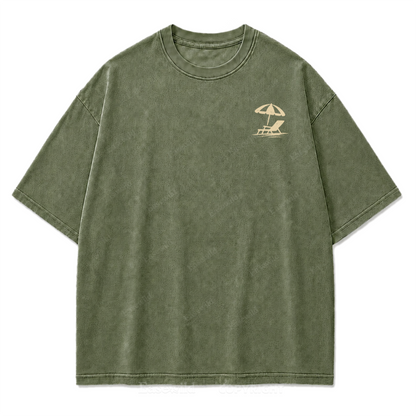 Summer Never Ends T-Shirt mit Strand-Print-Waschung