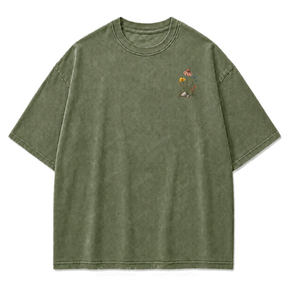Grow Slow Stay Wild Wildflower Washed Print Tee