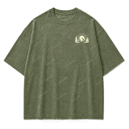 Happiness Lives Outside Washed Print Tee