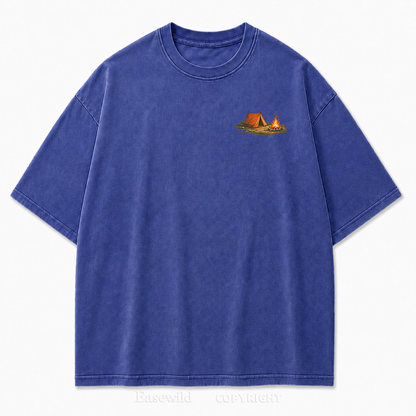 Live Wild Stay Free Vintage Camping PrintTee