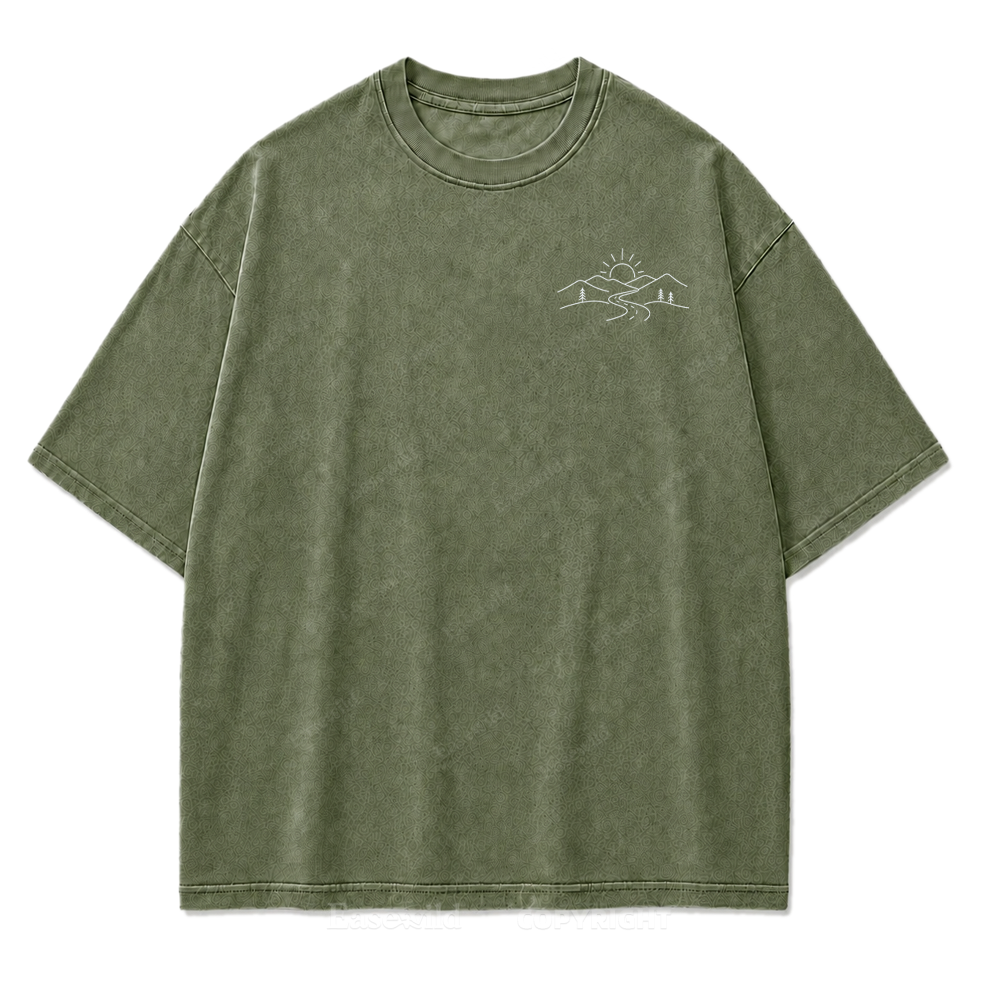 Wander Path Minimal Washed Print Tee
