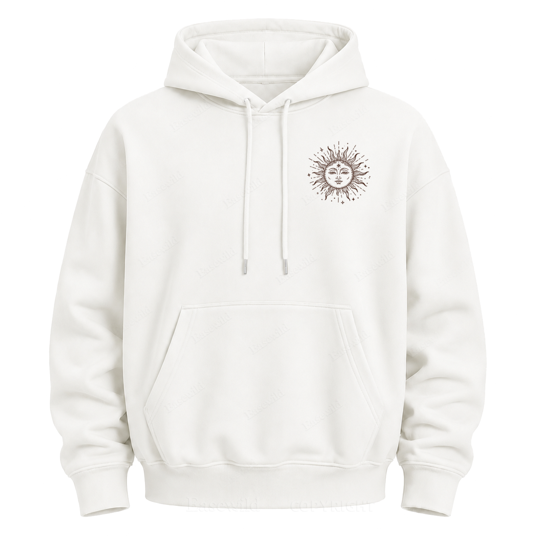 Sonne & Mond "Celestial Washed" Grafik-Kapuzenpullover