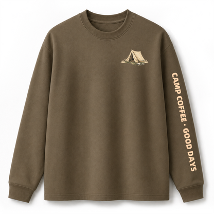 Camp Coffee Mornings Graphic Long Sleeve Tee