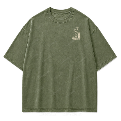 T-Shirt mit gewaschenem Aufdruck „Slow Day Open Skies“