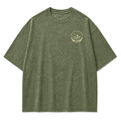 Moon Phase Mountain Washed Print Tee
