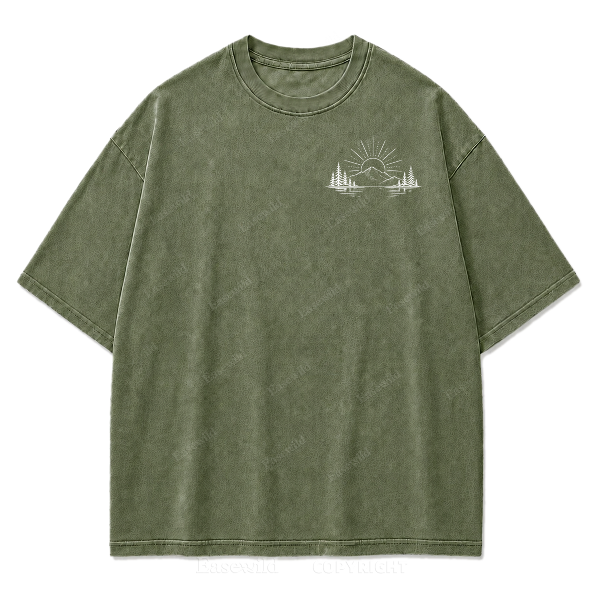 Minimalistisches Outdoor-T-Shirt mit gewaschenem Aufdruck