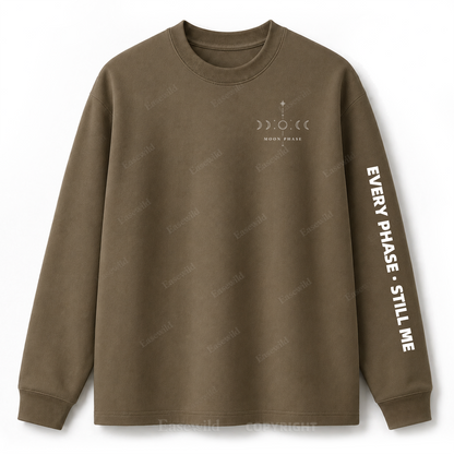 Moon Phase Celestial Graphic Long Sleeve Tee