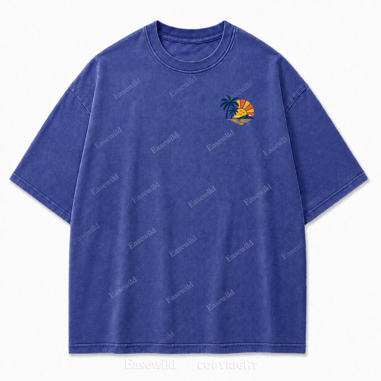 Retro Beach Sunset Oversized Graphic Tee