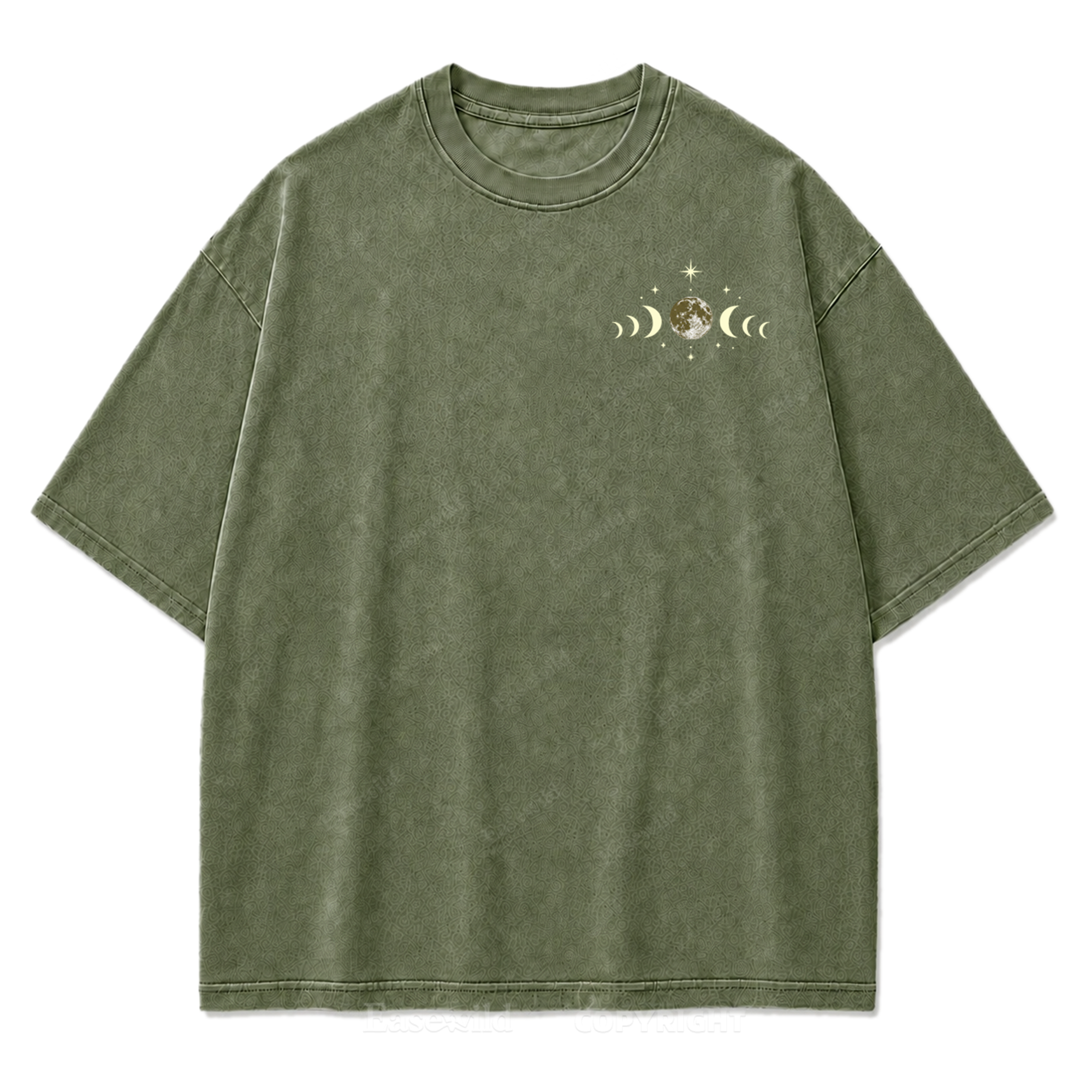 Tidal Cycle Moon Phase Washed Print T-Shirt