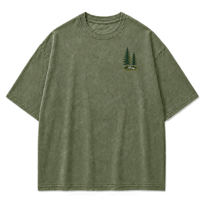 T-Shirt „Out Where I Breathe“ mit gewaschenem Print