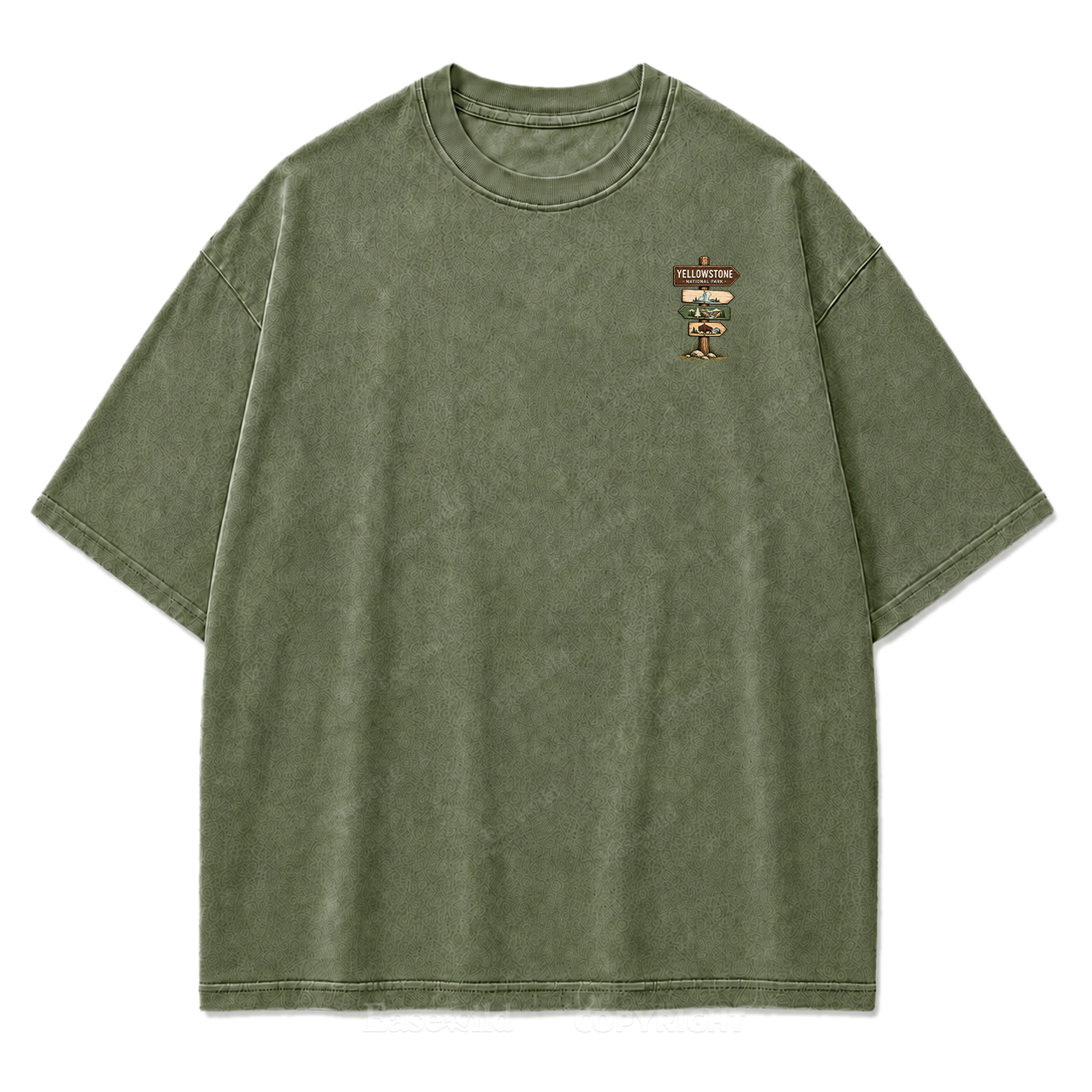 Yellowstone National Park Fluffy Cows Graphic Washed T-Shirt