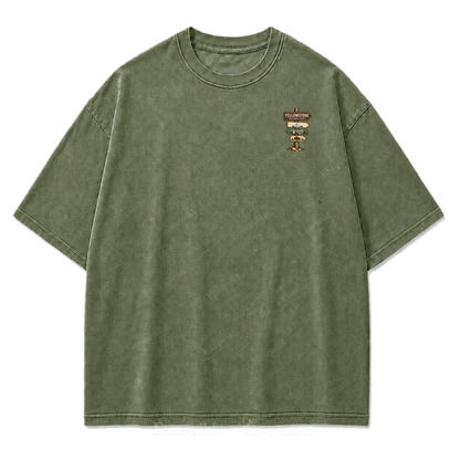 Yellowstone National Park Fluffy Cows Graphic Washed T-Shirt