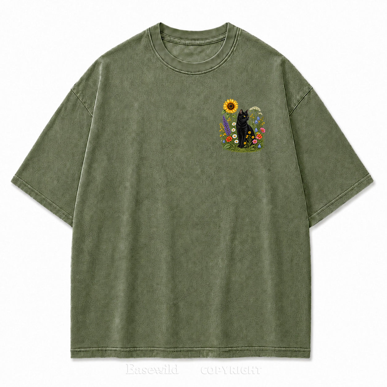 Wild Garden Black Cat Print Tee