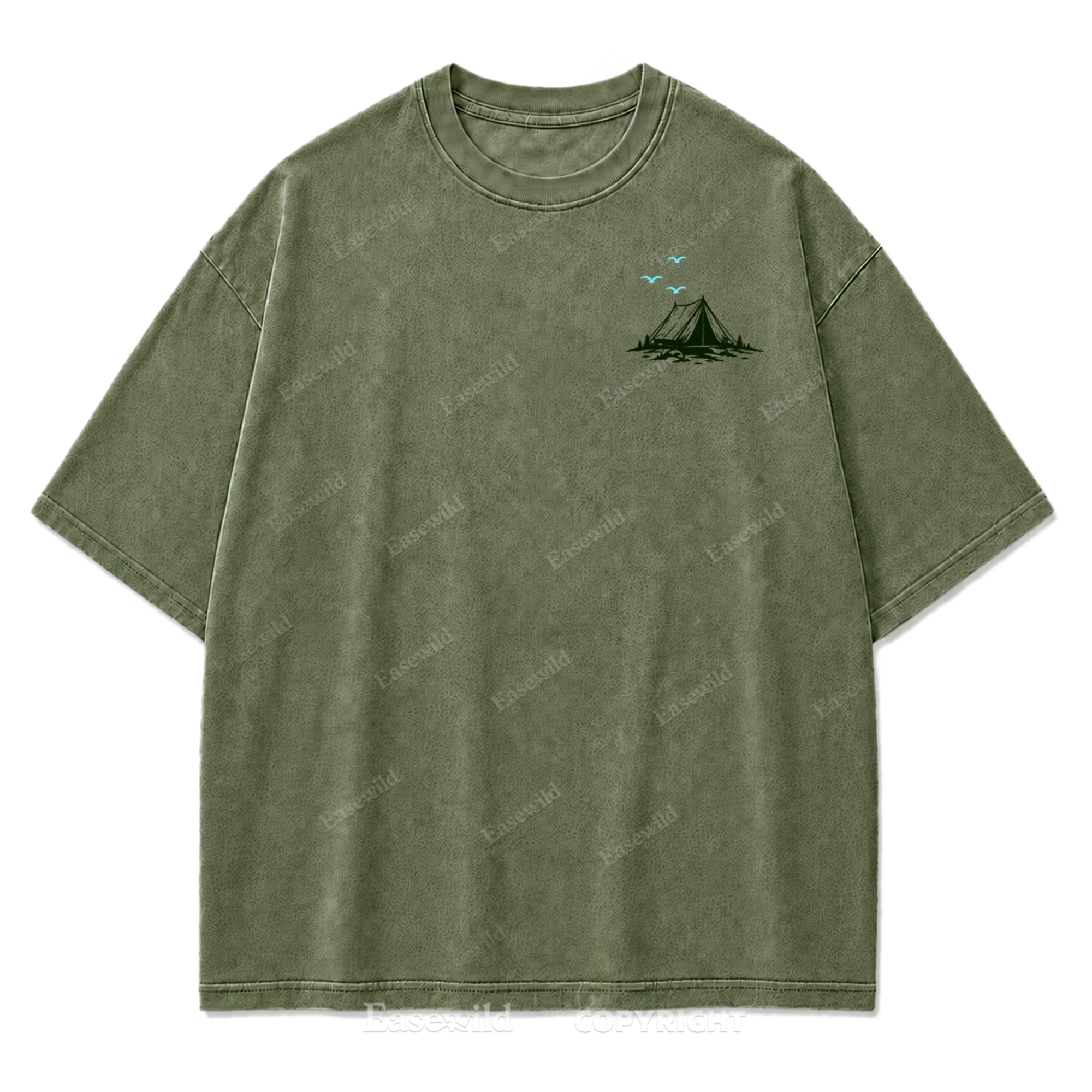 Adventure Awaits Mountain Camp Washed Print Tee