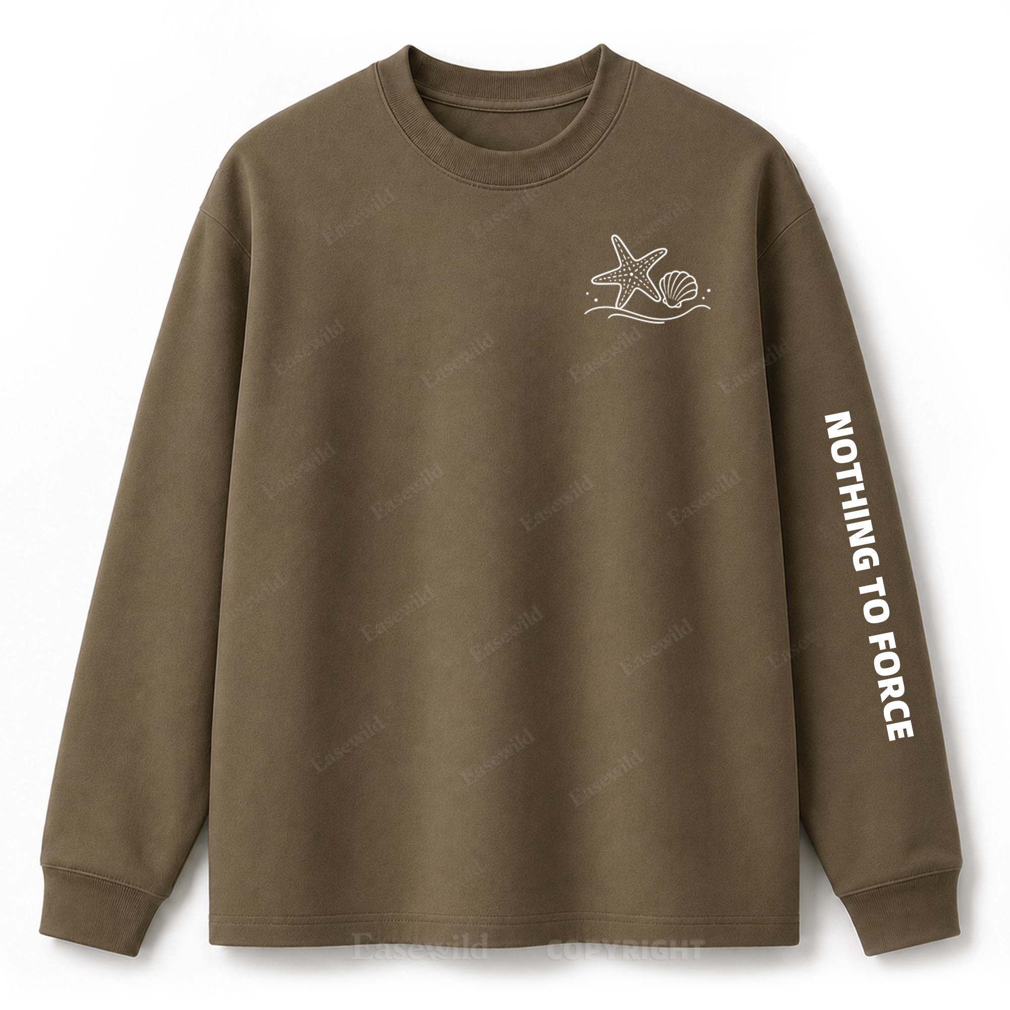 Ocean Breeze Wave Washed Graphic Long Sleeve Tee