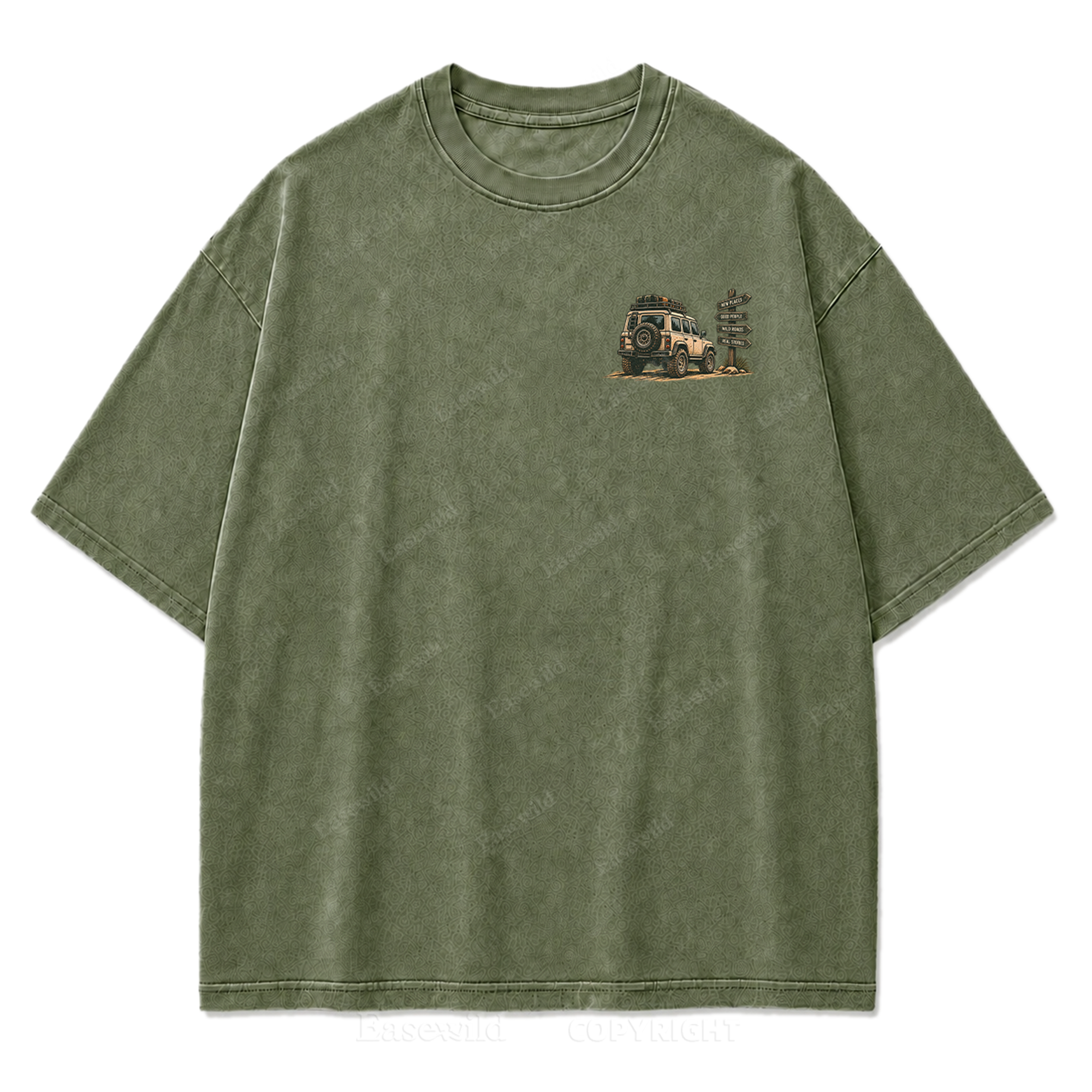 Desert Route Road Trip Washed Print Tee