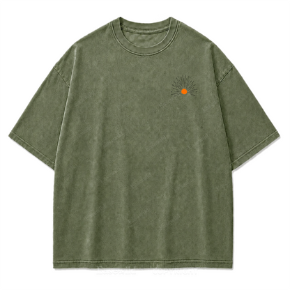 Be The Light Washed Print Tee