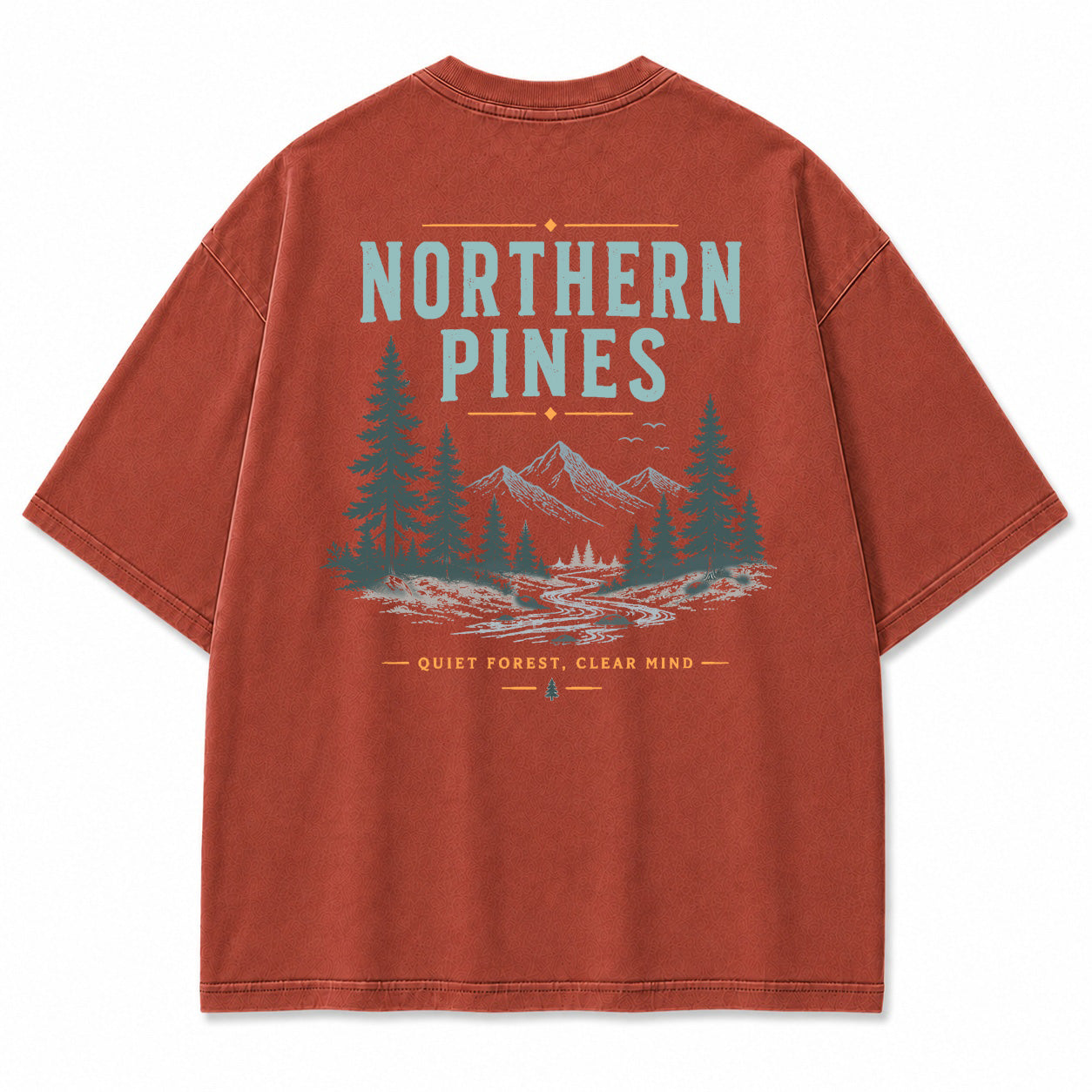 Northern Pines Forest Stream Graphic T-Shirt