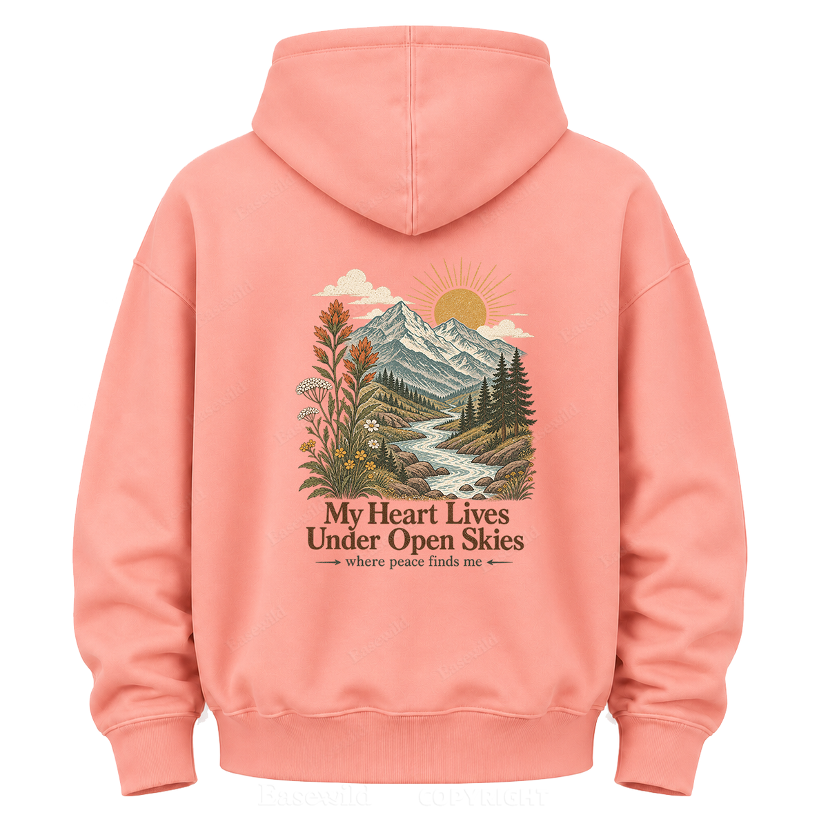 Where Peace Finds Me Vintage Mountain Graphic Hoodie