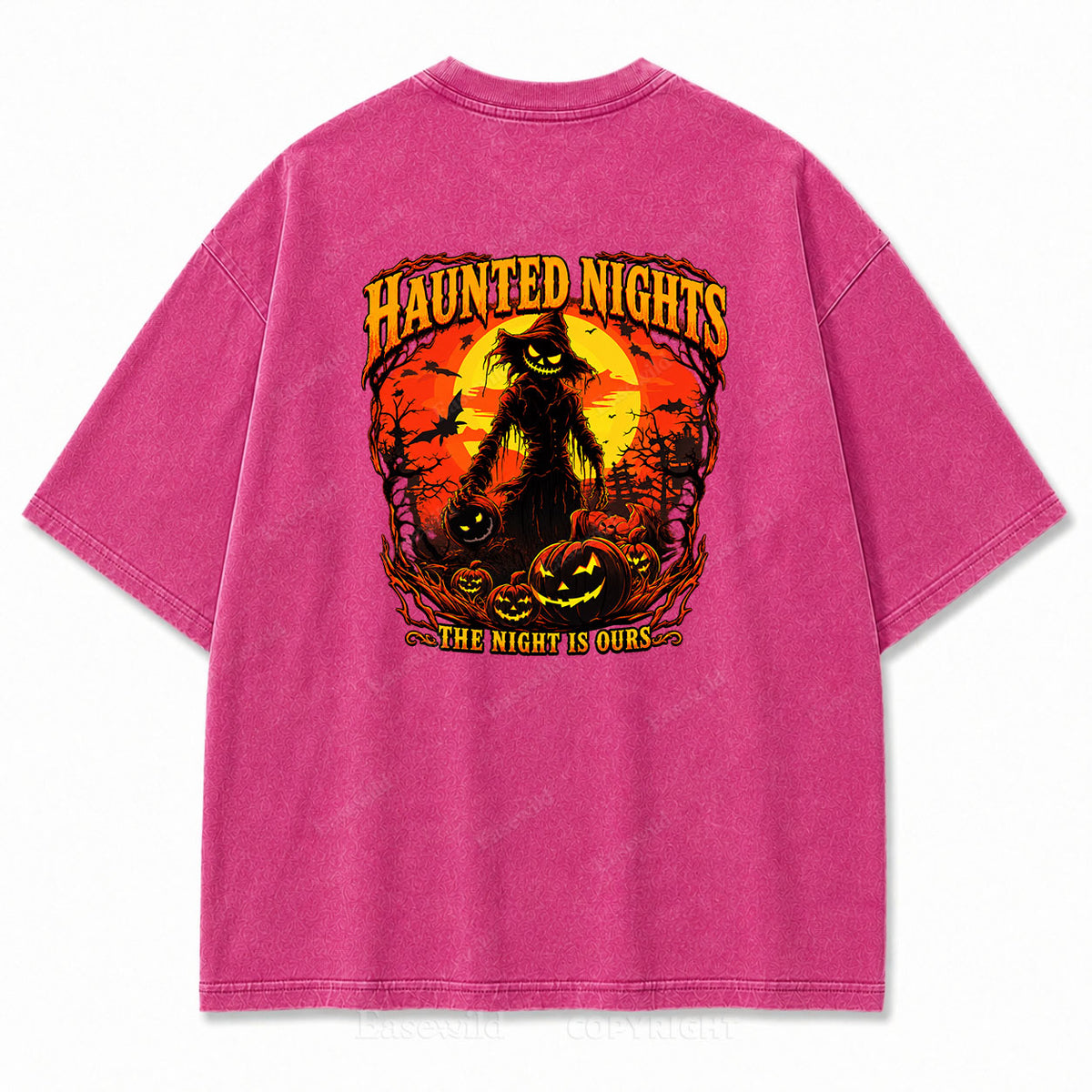 Haunted Nights Halloween Washed Graphic Tee