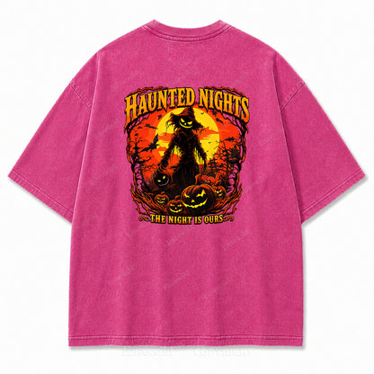 Haunted Nights Halloween Washed Graphic Tee