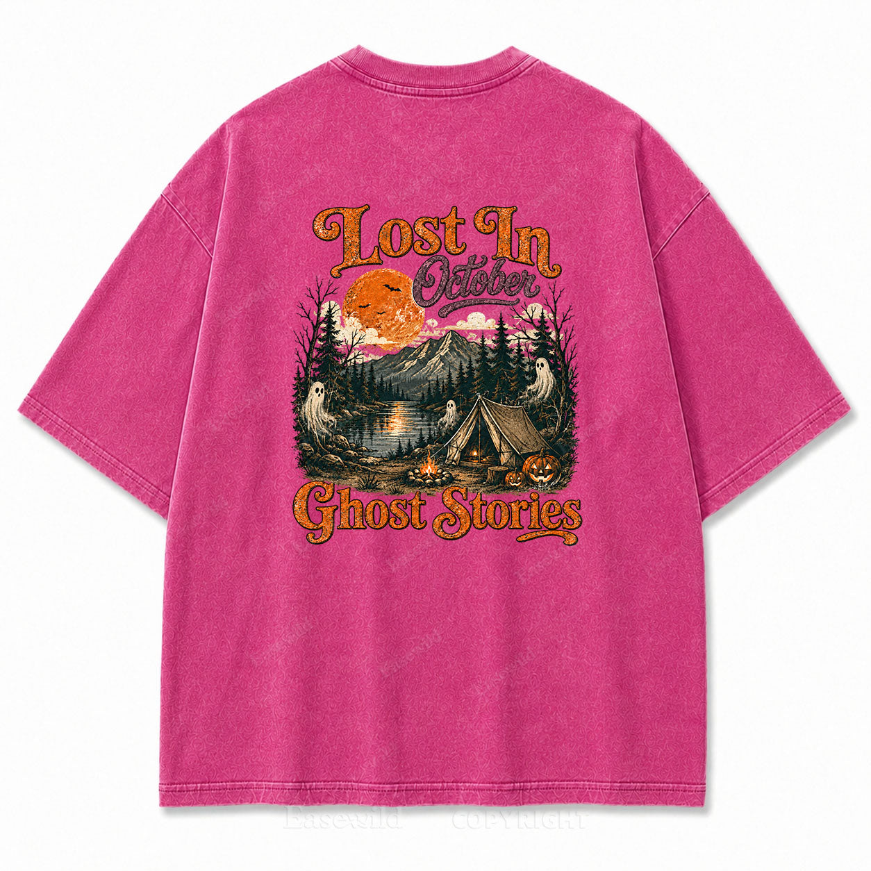 Lost In October Halloween Washed Graphic Tee