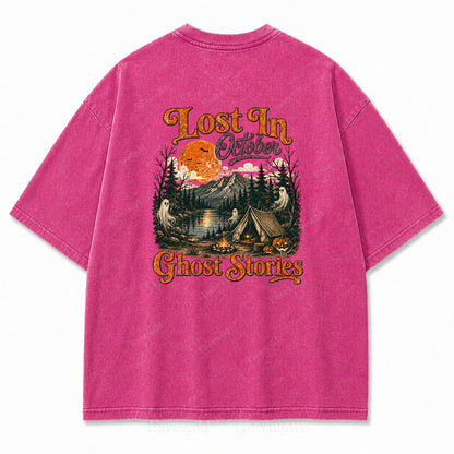 Lost In October Halloween Washed Graphic Tee