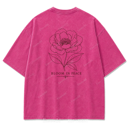 Bloom In Peace Floral Washed Print Tee
