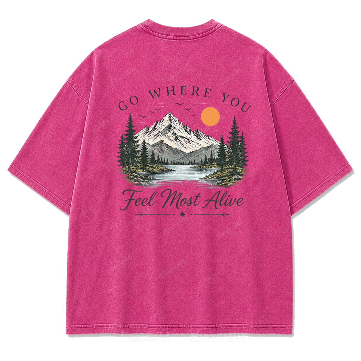 Go Where You Feel Most Alive Lake Washed Print Tee