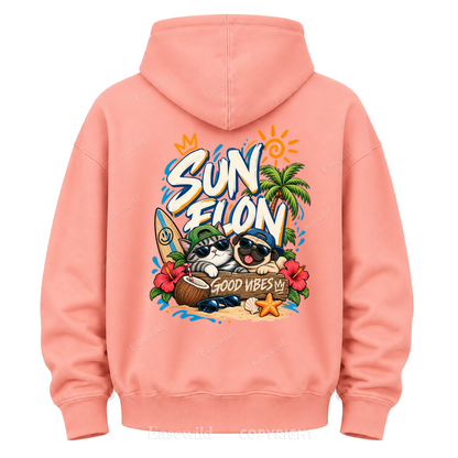 Sun Flow Good Vibes Graphic Hoodie