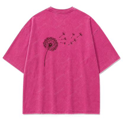 Drifting Wishes Dandelion Washed Print Tee