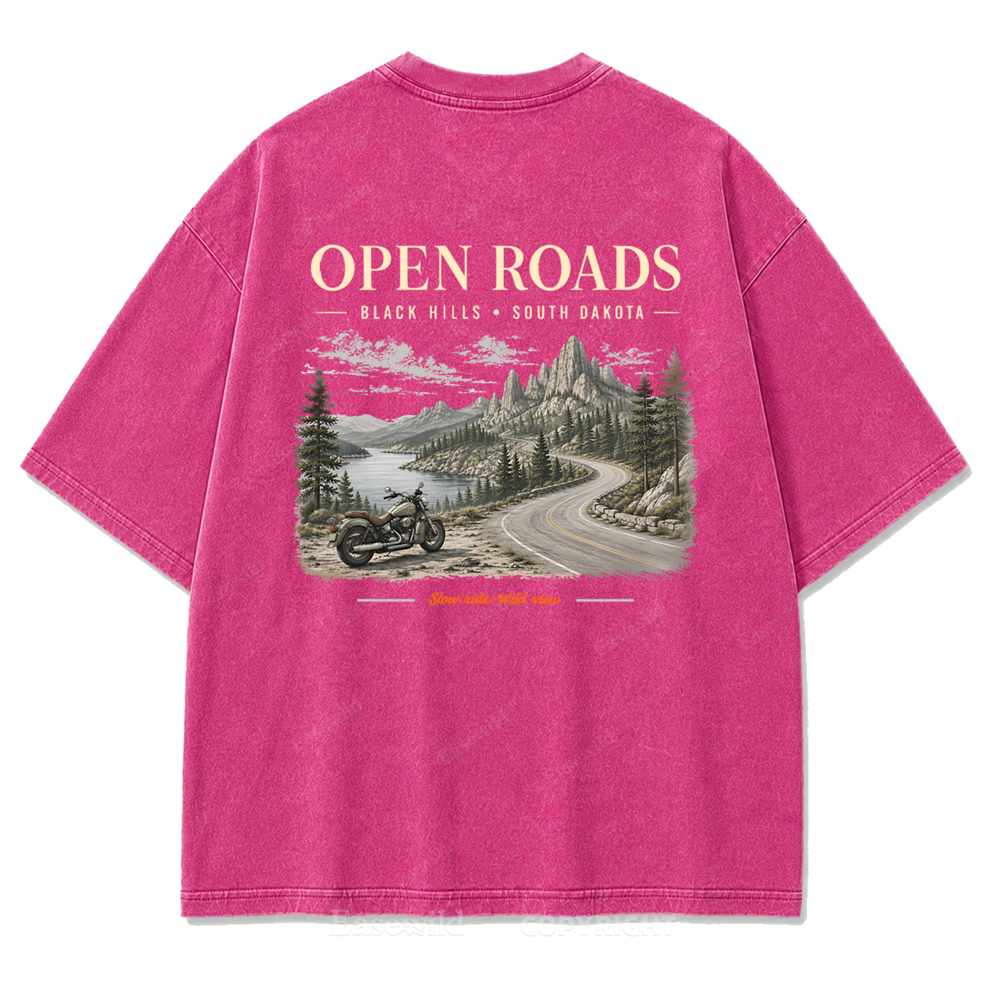 Open Roads Black Hills Washed Print Tee