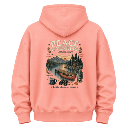 Peace Lives Here Lake Escape Graphic Hoodie